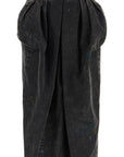 Maison Margiela black cotton vintage effect high-waisted skirt