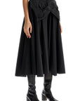 Maison Margiela black pleated midi skirt in polyamide