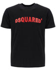 Dsquared2 men's black cotton t-shirt with red logo