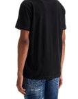 Dsquared2 men's black cotton t-shirt with red logo