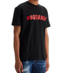 Dsquared2 men's black cotton t-shirt with red logo