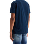 Dsquared2 t-shirt in cotone blu navy con scollo ampio