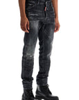 Dsquared2 black cotton jeans with white paint splatters