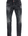 Dsquared2 black cotton jeans with white paint splatters