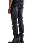 Dsquared2 black cotton jeans with white paint splatters