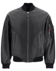 Dsquared2 men's black leather bomber