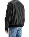 Dsquared2 men's black leather bomber