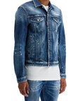 Dsquared2 navy blue vintage look cotton denim jacket