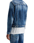 Dsquared2 navy blue vintage look cotton denim jacket