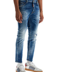 Dsquared2 slim fit navy blue used effect jeans