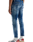 Dsquared2 slim fit navy blue used effect jeans