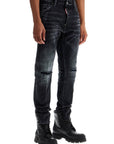 Dsquared2 jeans in cotone nero con effetto vintage