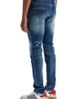 Dsquared2 navy blue jeans in cotton vintage effect