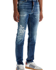 Dsquared2 navy blue jeans in cotton vintage effect