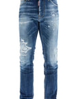 Dsquared2 navy blue jeans in cotton vintage effect