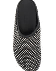 Marni leather fussbett clogs with rhinestones