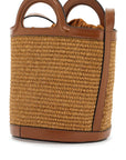 Marni light brown woven fabric and leather bag with circular handles