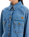 Blaze Milano blue denim shirt in cotton with high collar