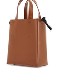 Marni brown calf leather shopping bag with minimalist design and shoulder strap