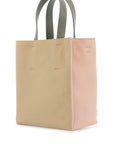 Marni pink and beige calfskin shopping bag with gray handles