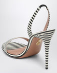 Aquazzura So Nude 105 white and black sandals