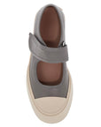 Marni gray calfskin low-top sneakers with hook-and-loop closure