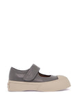 Marni gray calfskin low-top sneakers with hook-and-loop closure