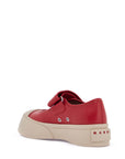 Marni intense crimson calfskin sneakers with velcro closure