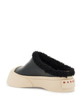 Marni pablo leather and shearling clog