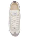 Pinko white latte knit fabric sneakers with light gray details