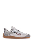 Pinko sneaker in silver knit with suede details reby 03