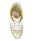 Pinko sneakers mandy 08 in white leather with lime details for women