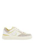 Pinko sneakers mandy 08 in white leather with lime details for women