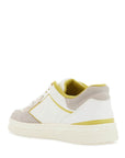 Pinko sneakers mandy 08 in white leather with lime details for women