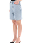 Self Portrait denim bermuda shorts with rhin