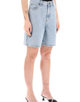 Self Portrait denim bermuda shorts with rhin