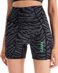 Ganni animal print sports shorts