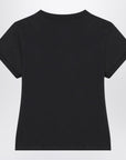 GANNI Washed black T-shirt with poodle print