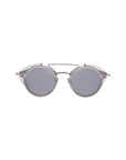 Thom Browne round sunglasses in light grey titanium and acetate with side protection