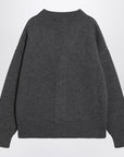 Ami Paris Ami De Coeur heather grey wool cardigan