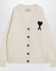 Ami Paris Ami De Coeur white wool cardigan