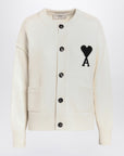 Ami Paris White wool cardigan Ami De Coeur
