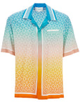 Casablanca short-sleeved silk monogram shirt