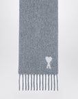 Ami Paris Grey Ami de Coeur scarf