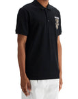 Moschino black cotton polo with bear print