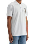 Moschino white cotton polo with embroidered logo