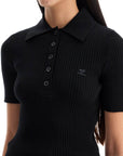 Courreges short-sleeved ribbed polo