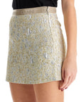 Ganni metallic cloquã© mini skirt