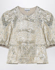 GANNI Gold/silver blouse with bows