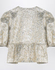 GANNI Gold/silver blouse with bows